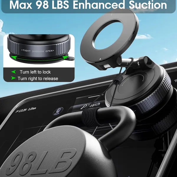 מעמד טלפון מגנטי MagSafe עם ואקום 360°