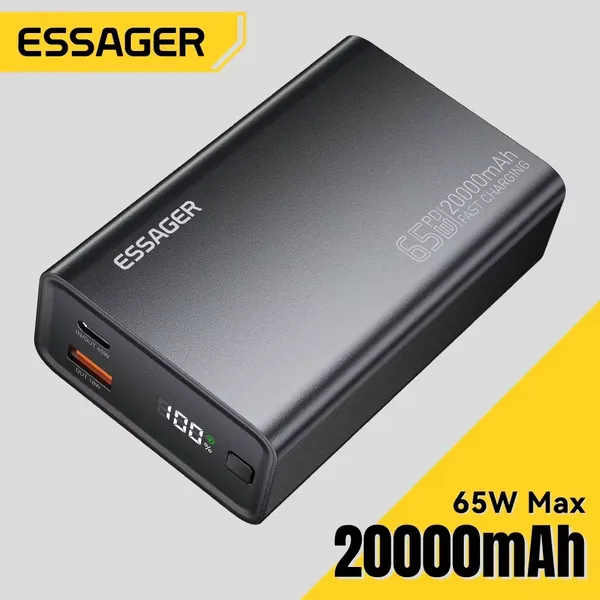 ספק כוח Essager 20000mAh טעינה מהירה PD 65W