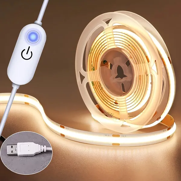 פס תאורת COB USB עם דימר מגע