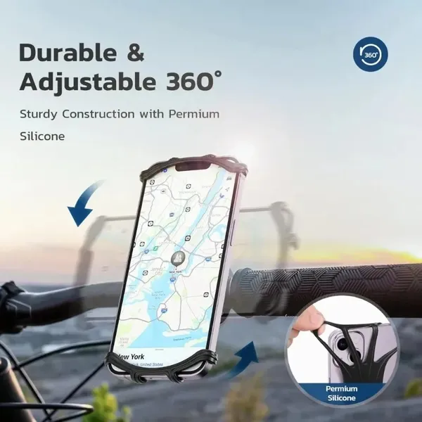 מחזיק טלפון סיליקון 360° לאופניים ואופנוע