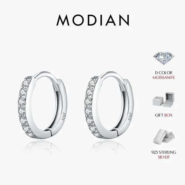 עגילי חישוק מואסניט MODIAN מכסף 925