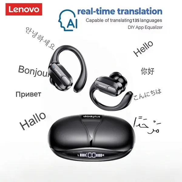 אוזניות ספורט אלחוטיות Lenovo XT80 עם תצוגת סוללה