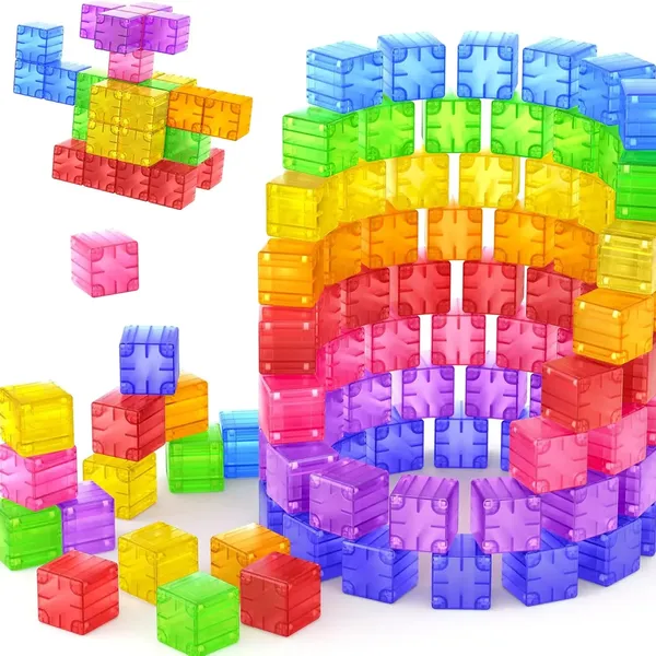 קוביות מגנטיות שקופות STEM