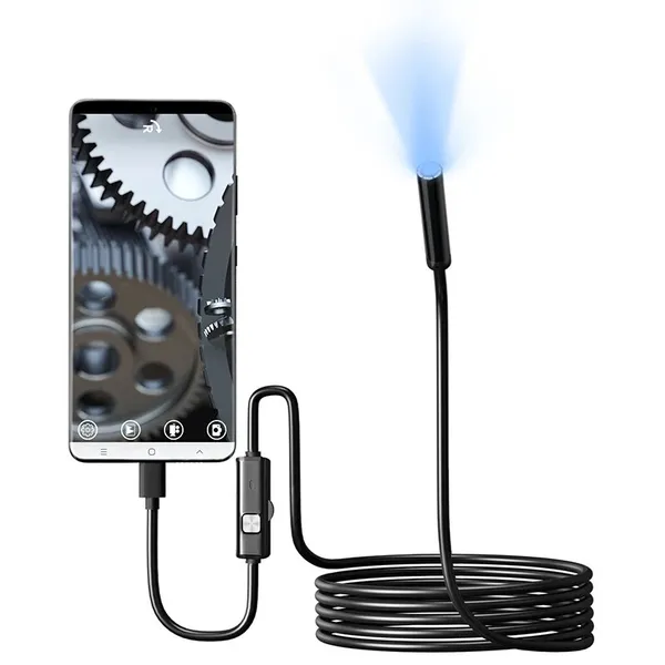 מצלמת אנדוסקופ Type-C 7 מ״מ עמידה במים IP67 עם 6 לדים
